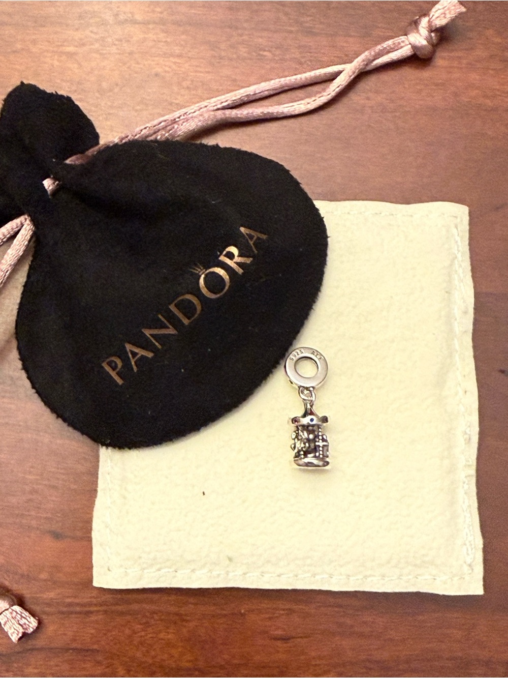 New Pandora Silver Spinning Carousel Dangle Charm